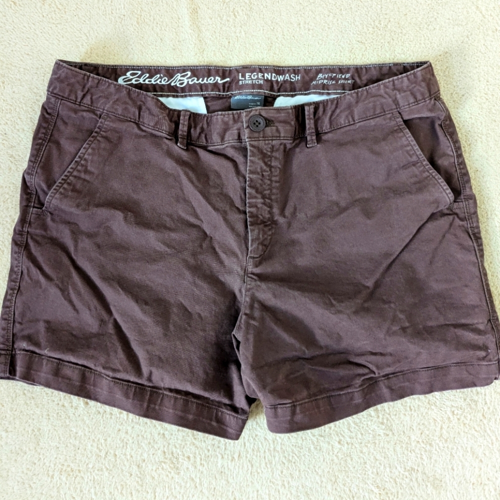 Eddie Bauer Boyfriend Midrise Short 16 Plum
